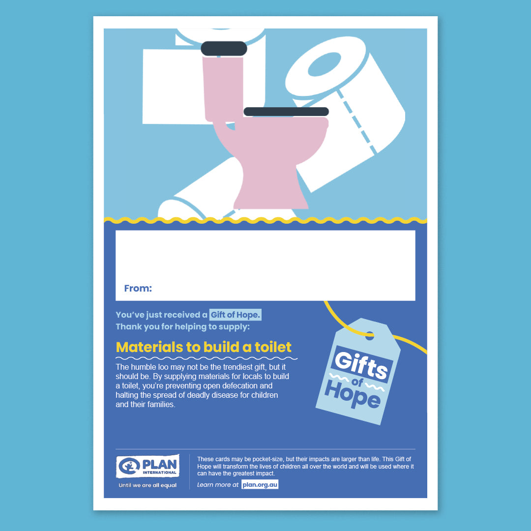 Materials to build a toilet
