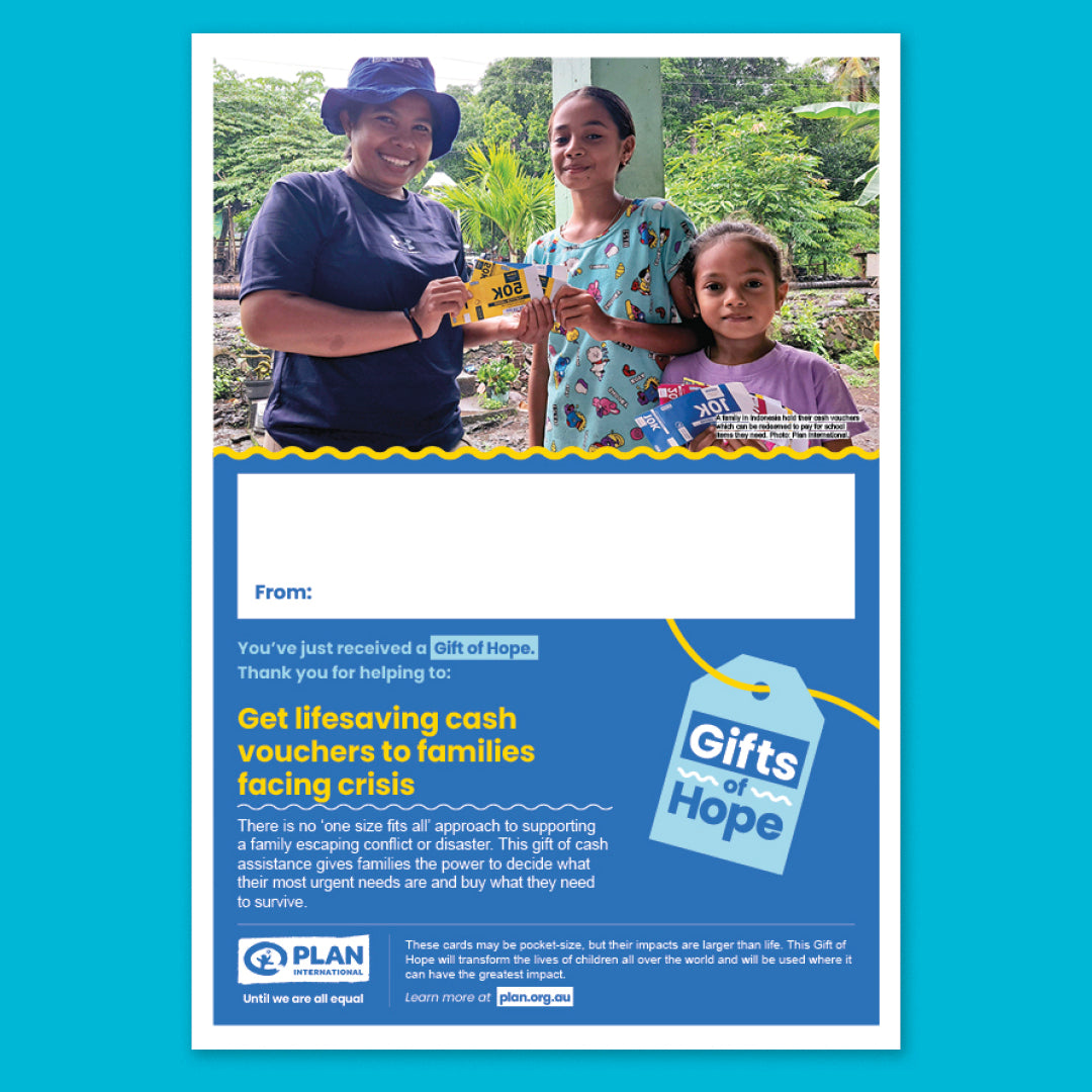 Get lifesaving cash vouchers to families facing crisis