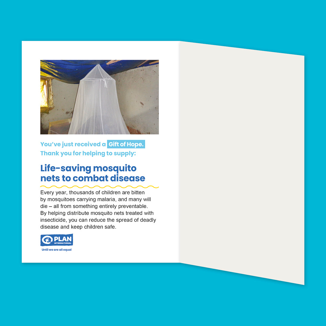 Life-saving mosquito nets to combat disease