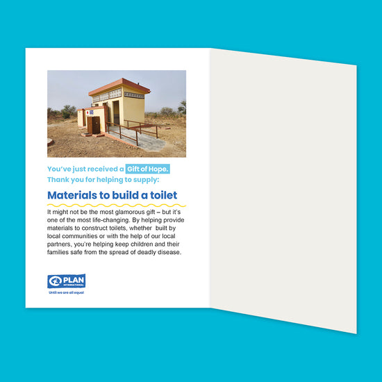 Materials to build a toilet